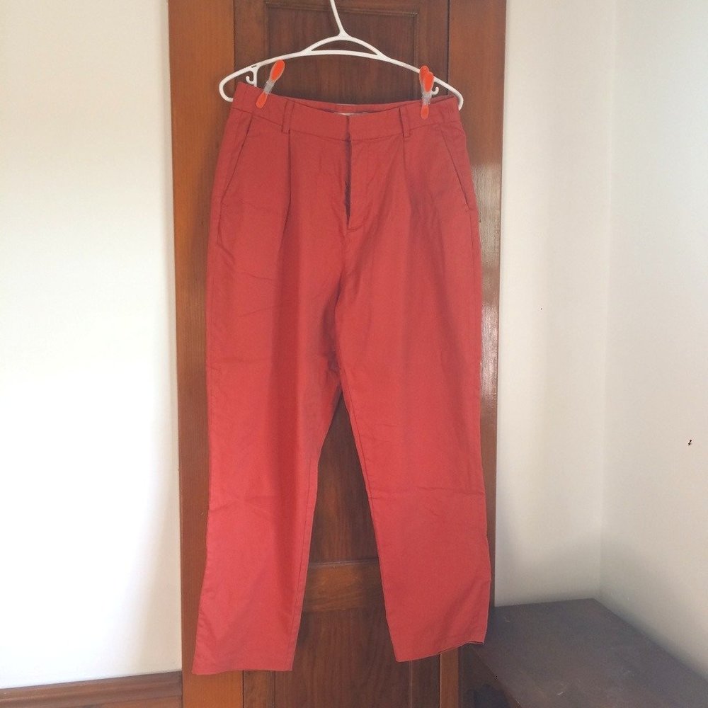 Twik chino straight trousers in rust - size 9